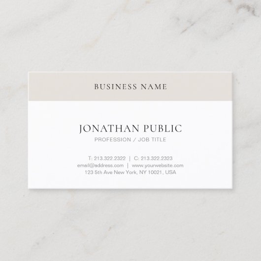Trendy Modern Simple Elegant Professional Sjabloon Visitekaartje (Voorkant)