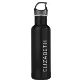 Trendy Modern Simple Personalized Name Black Grey Waterfles (Voorkant)