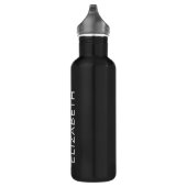 Trendy Modern Simple Personalized Name Black Grey Waterfles (Rechts)
