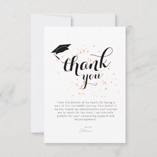 Trendy Modern Simple Photo Afstuderen Bedankkaart (Achterkant)