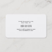 Trendy Modern Simple Plain White Executive Manager Visitekaartje (Achterkant)