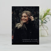 Trendy Modern Simple Script Two Photo Afstuderen Folie Uitnodiging (Staand Voorkant)