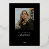 Trendy Modern Simple Script Two Photo Afstuderen Folie Uitnodiging (Achterkant)