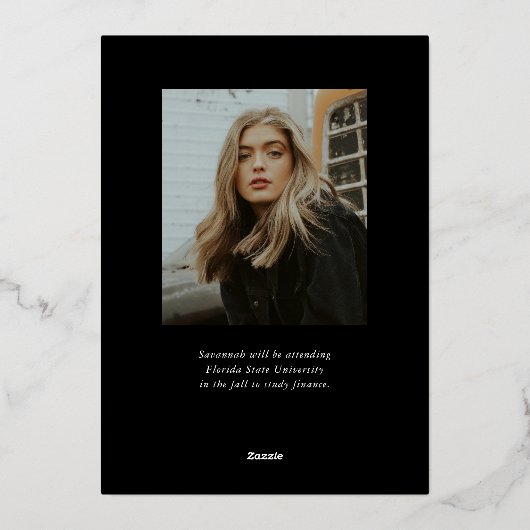 Trendy Modern Simple Script Two Photo Afstuderen Folie Uitnodiging (Achterkant)