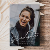 Trendy Modern Simple Script Two Photo Afstuderen Kaart