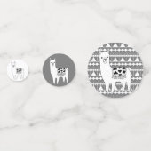 Trendy Modern Sketchy Aztec Llama Baby shower Confetti (Voorkanten)