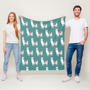 Trendy Modern Sketchy Llama Patroon Fleece Deken