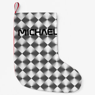 Trendy Modern Space Grey Pattern Kleine Kerstsok