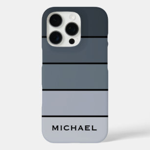 Trendy Modern Space Grey Stripes iPhone 16 Pro Hoesje