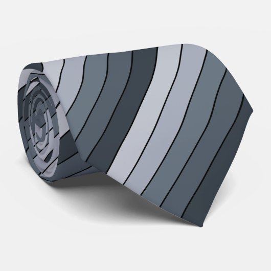Trendy Modern Space Grey Stripes Stropdas (Opgerold)