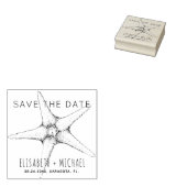 Trendy modern strand tropische bruiloft sparen de rubberstempel (Gestempeld)