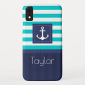 Trendy Modern Striped Nautical Design Custom Case-Mate iPhone Case (Achterkant)