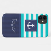 Trendy Modern Striped Nautical Design Custom Case-Mate iPhone Case (Achterkant (horizontaal))