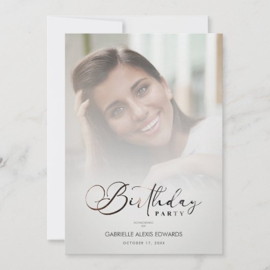 Trendy Modern Transparency Overlay Vellum Effect  Kaart (Voorkant)