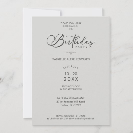 Trendy Modern Transparency Overlay Vellum Effect  Kaart (Achterkant)