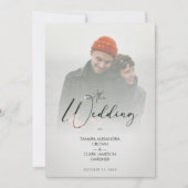 Trendy Modern Transparency Vellum Effect Wedding Kaart (Voorkant)