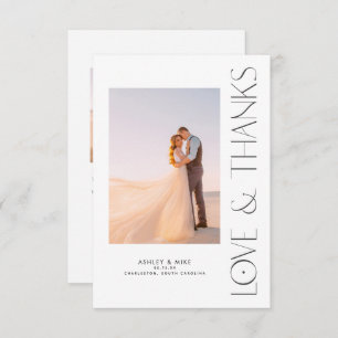 Trendy Modern Type Love & Bedankt 2 Photo Wedding
