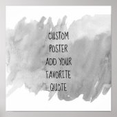 trendy modern waterverf grijs en wit citaat toevoe poster (Voorkant)