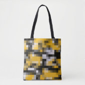 Trendy Modern Yellow Black Mosaic Pattern Draagtas (Voorkant)