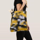 Trendy Modern Yellow Black Mosaic Pattern Draagtas (Dichtbij)