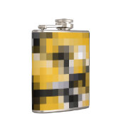 Trendy Modern Yellow Black Mosaic Pattern Heupfles (Rechts)