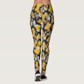 Trendy Modern Yellow Black Mosaic Pattern Leggings (Achterkant)