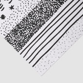 Trendy modern zwart-wit getekend patroon tissuepapier (Detail)