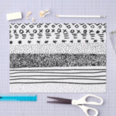 Trendy modern zwart-wit getekend patroon tissuepapier (Craft)