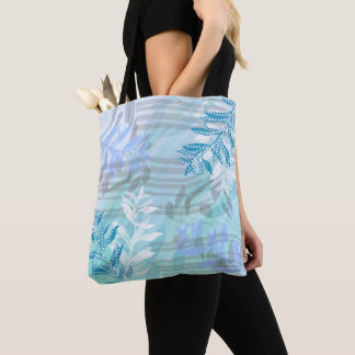 Trendy moderne abstracte bloemige botanische blad draagtas