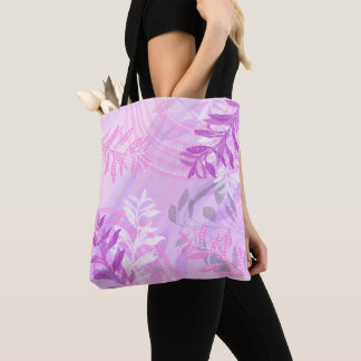 Trendy moderne abstracte bloemige botanische blad draagtas