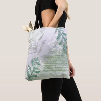 Trendy moderne abstracte bloemige botanische blad draagtas