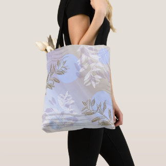 Trendy moderne abstracte bloemige botanische blad draagtas