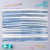 Trendy Moderne Blauwe en Witte Kuststrepen Tissuepapier (Craft)