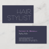 Trendy moderne blauwe haarstylist visitekaartje (Voorkant / Achterkant)