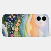 Trendy Moderne Bloemen Zonsondergang Gepersonalise Case-Mate iPhone Case (Achterkant (horizontaal))