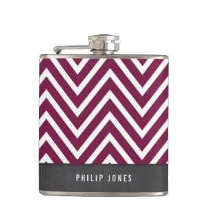 TRENDY moderne chevron patroon grijze kastanjeprui Heupfles