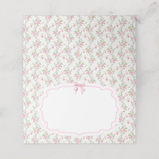 Trendy Moderne Coquette Roze Bow Love Shack Place (Buitenkant ongevouwen)