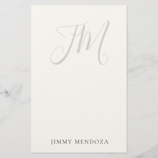 Trendy moderne eenvoudige handschrift monogram briefpapier (Voorkant)