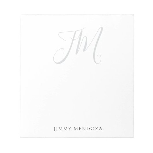 Trendy moderne eenvoudige handschrift monogram notitieblok (Voorkant)