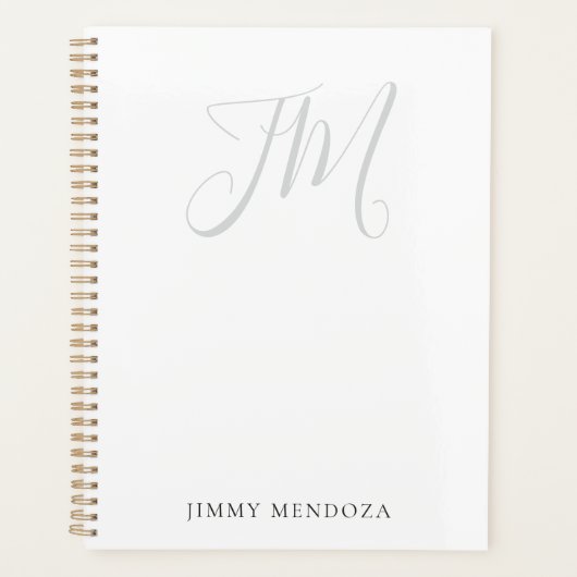 Trendy moderne eenvoudige handschrift monogram planner (Voorkant)