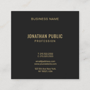 Trendy Moderne Elegante Gouden Lettertype Tekst Pr Vierkante Visitekaartje