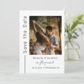 Trendy moderne foto Christelijke bruiloft Save The Date (Staand voorkant)