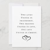 Trendy moderne foto Christelijke bruiloft Save The Date (Achterkant)