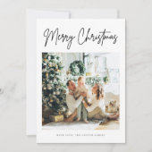 Trendy Moderne Foto Kerst Kaart (Voorkant)