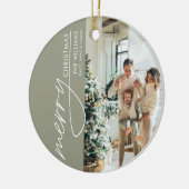 Trendy moderne foto Kerstmis Keramisch Ornament (Links)