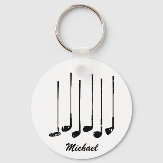  trendy moderne gepersonaliseerde golfsticks sleutelhanger (Voorkant)