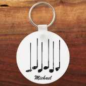  trendy moderne gepersonaliseerde golfsticks sleutelhanger (Voorkant)