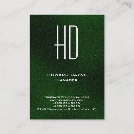 Trendy moderne gewone witte monogram visitekaartje (Voorkant)