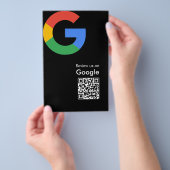 Trendy Moderne Google Review QR Code Flyer (Hand)