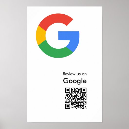 Trendy Moderne Google Review QR Code Poster (Voorkant)